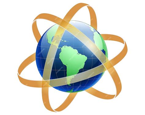 Ensemble de globe terrestre réaliste interconnecté isolé | Vecteur Premium