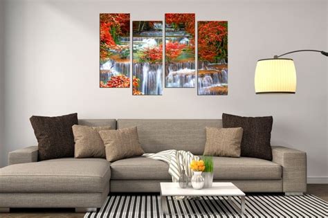 Modern Wall art decoration Landscape with waterfall