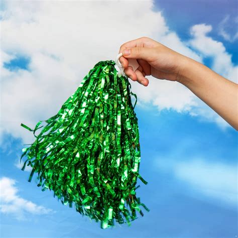 Buy VernLan 2 Pack Cheer Leader Cheerleading Shiny Metallic Pom Poms ...