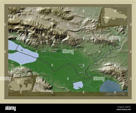 Bahoruco, province of Dominican Republic. Elevation map colored in wiki ...