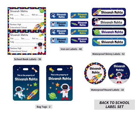 Back To School Label Set - Space – thedesignfactoryshop