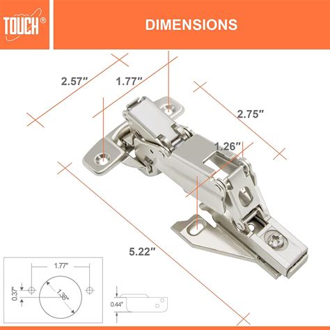 TOUCH Cabinet Hinges (1 Pair, 2 PCS) Face Frame 165 India | Ubuy