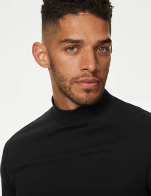 Cotton Rich Funnel Neck T-Shirt