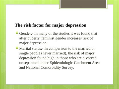 Risk Factors for Major Depression | PPT