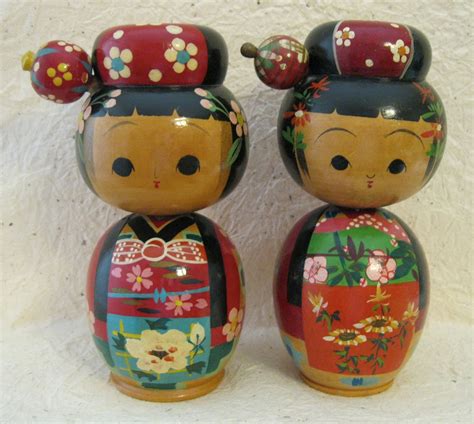 Kokeshi japanese wooden dolls naruko style ningyo pair – Artofit