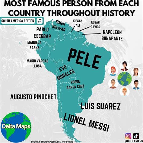 Most famous personality from South American... - Maps on the Web