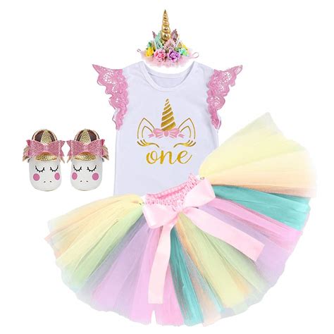 MYRISAM Baby Girls Birthday Cake Smash Unicorn Outfits Princess Romper ...