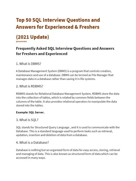 Geeks for Geeks Top 50 SQL Interview Questions 的图像结果