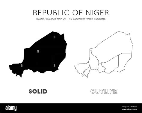 Niger map. Blank vector map of the country with regions. Borders of Niger for your infographic ...
