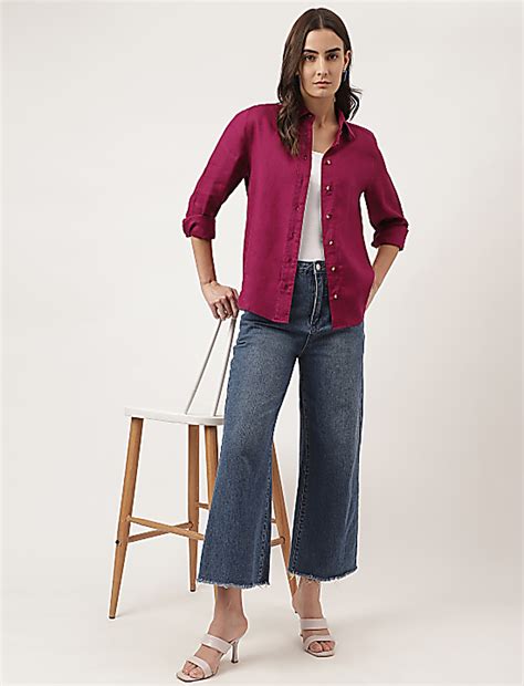 Buy Pure Linen Spread Collar Shirt at Marks & Spencer