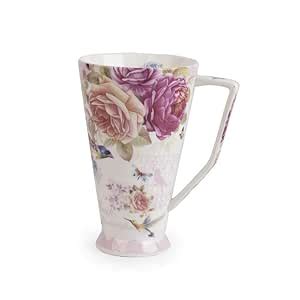 Buy MGeezz Ceramic Tall Mug with Handle Vintage Rose Designer Ceramic ...