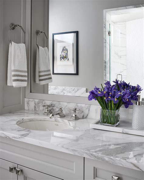 Purble Grey And White Bathroom Design