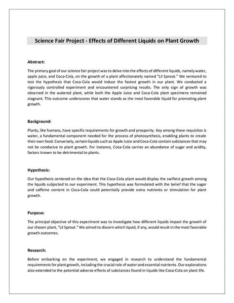 Image result for Science Fair Project Abstract