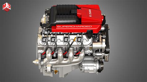 LSA Engine - V8 Supercharged Engine 3D model | CGTrader