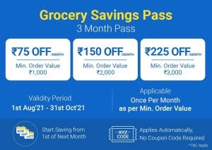 Grocery Savings Pass - 3 Months Price in India - Buy Grocery Savings ...