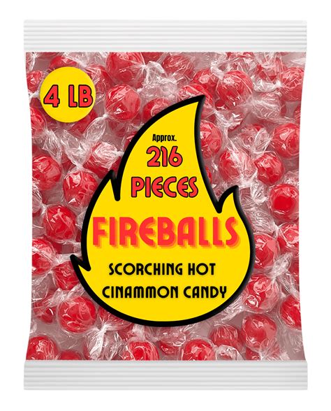 Fireball Candy Bulk - 4 LB Red Hot Jawbreaker Candy - Cinnamon Hard ...