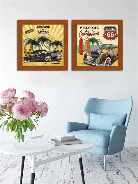 ‎Art Street Set of 2 Route 66 Welcome to California Framed Poster (Siz ...