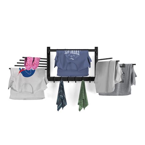 BGT Wash Clothes Drying Rack Wall Mount Laundry Room Organizer with ...