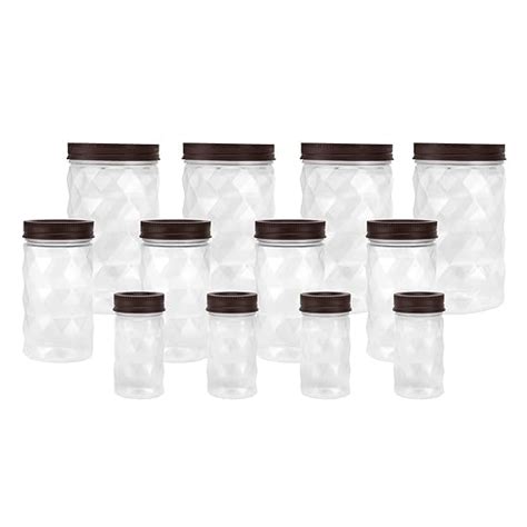 Buy SIMPARTE Twister Airtight Jar, Clear, Diamond Checkers Container ...