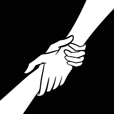 Hands holding hands and helping each other illustration isolated on ...