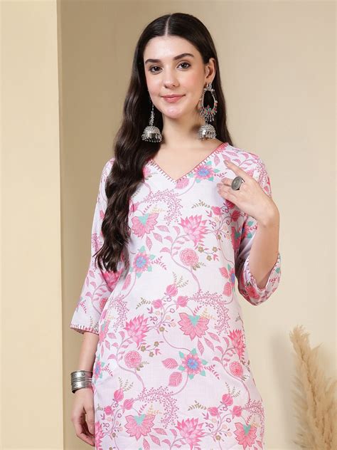 Floral Embroidered Straight Kurta | Kurta For Women | Jaipur Kurti