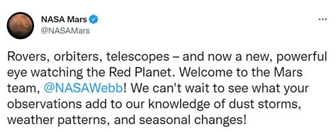 NASA's James Webb Space Telescope captures first images of Mars