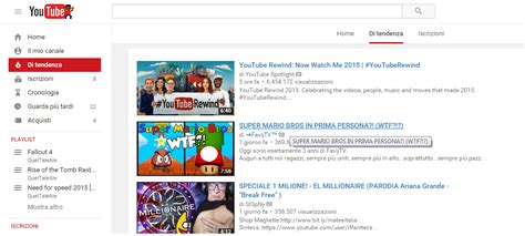Youtube presenta la scheda "Di tendenza" per i video virali