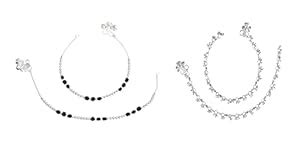 Women and Girls Silver Plated Metal Payal Anklets Indian Traditional ...