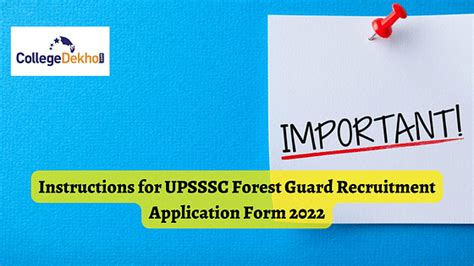 Instructions to Fill UPSSSC Forest Guard Recruitment Application Form ...