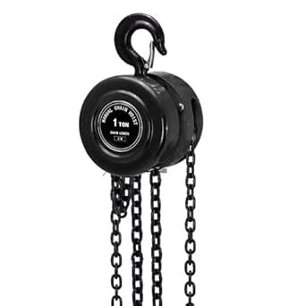 BALWONER 1 Ton 10 Feet Manual Hand Chain Block Hoist with 2 Heavy Duty ...