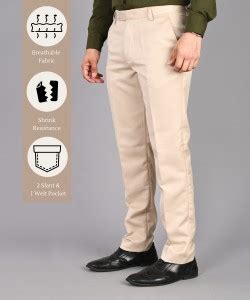 STREETVIBES Slim Fit Men Cream Trousers - Buy STREETVIBES Slim Fit Men ...