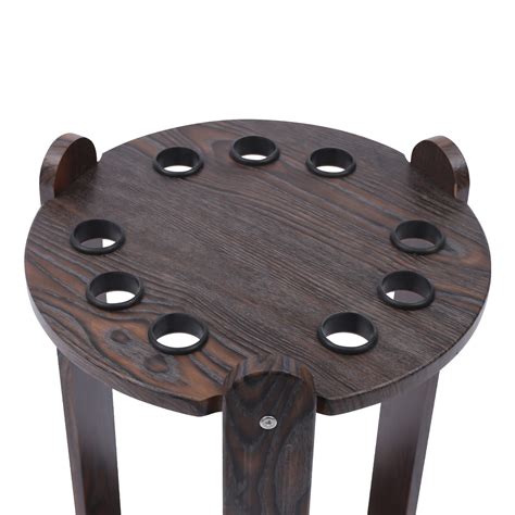 9-Holes Wooden Billiard Rack Pool Cue Rack Stick Holder Floor Stand ...