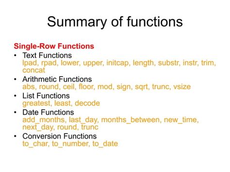Image result for SQL Single Row Functions