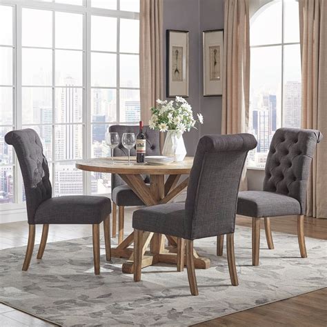 Benchwright Rustic X-base 48-inch Round Dining Table Set by iNSPIRE Q ...