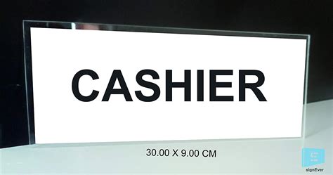 SIGN EVER Cashier Acrylic Sign Boards For Bank Restaurant Shopping Mall ...