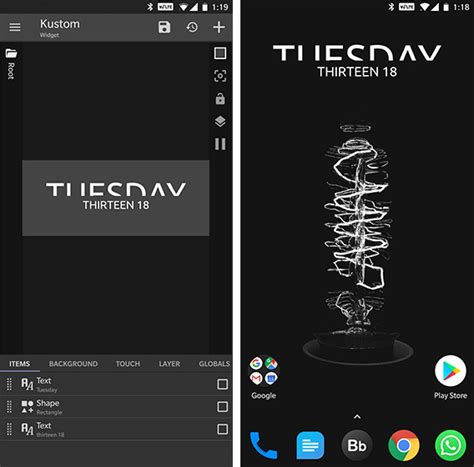 Add a Widget Android 的图像结果