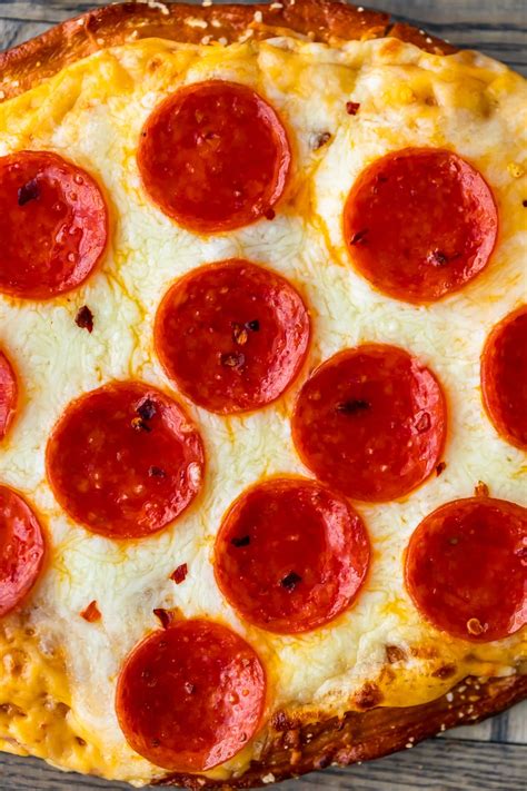 Soft Pretzel Crust Pizza with Cheese Sauce (Little Caesar's Copycat)