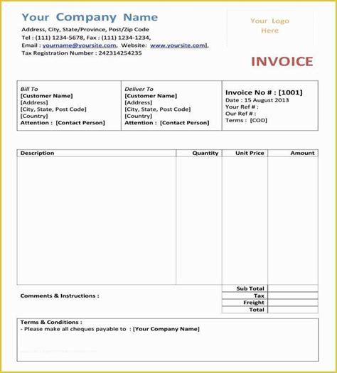 Basic Invoice Template Free 的图像结果