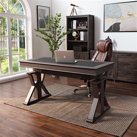 Eureka Ergonomic 60 inches Executive Standing Desk with Leather Finish