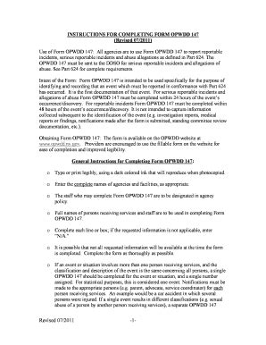 Opwdd 147 Form - Fill Online, Printable, Fillable, Blank | pdfFiller