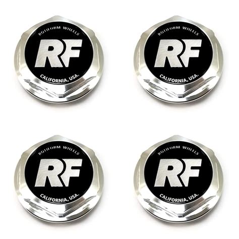 Buy 4x 32170-26 RF Rotiform Wheel Center Hub Caps Black Threaded RSE ...