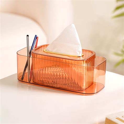 Tissue Paper Holder With Organizer Amber Online - Premium Tissue Box ...
