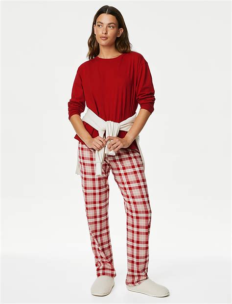 Buy Pure Cotton Checked Pyjama Set at Marks & Spencer