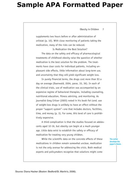 Image result for APA Formatted Paper Example