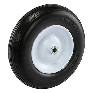 4.80-8 Tire with 1" Bearing, 3" Hub Flat Free 16 inch Solid Rubber Tire ...