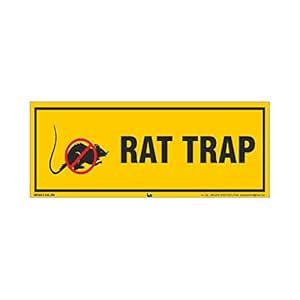 Mr. Safe - Rat Trap Sign PVC Sticker 15 Inch X 6 Inch : Amazon.in