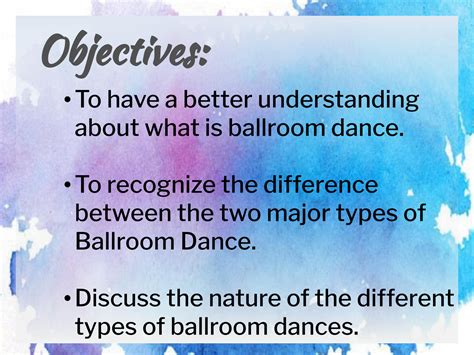 SOLUTION: Types of ballroom dance - Studypool