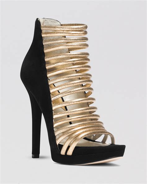 Black And Gold Heel Sandal