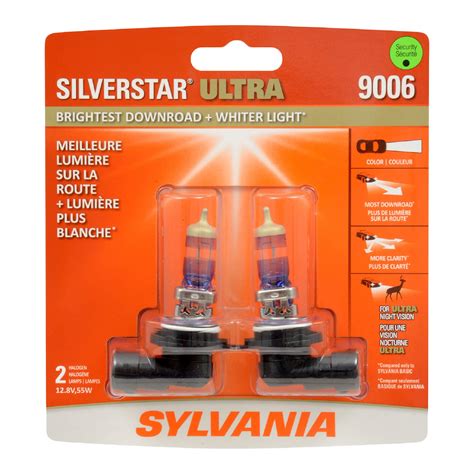 SYLVANIA 9006 SilverStar ULTRA Halogen Headlight Bulb, 2 Pack