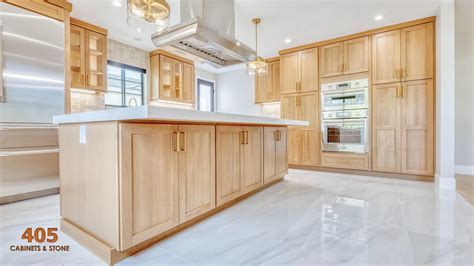 Oak Kitchen Cabinets with White Countertops